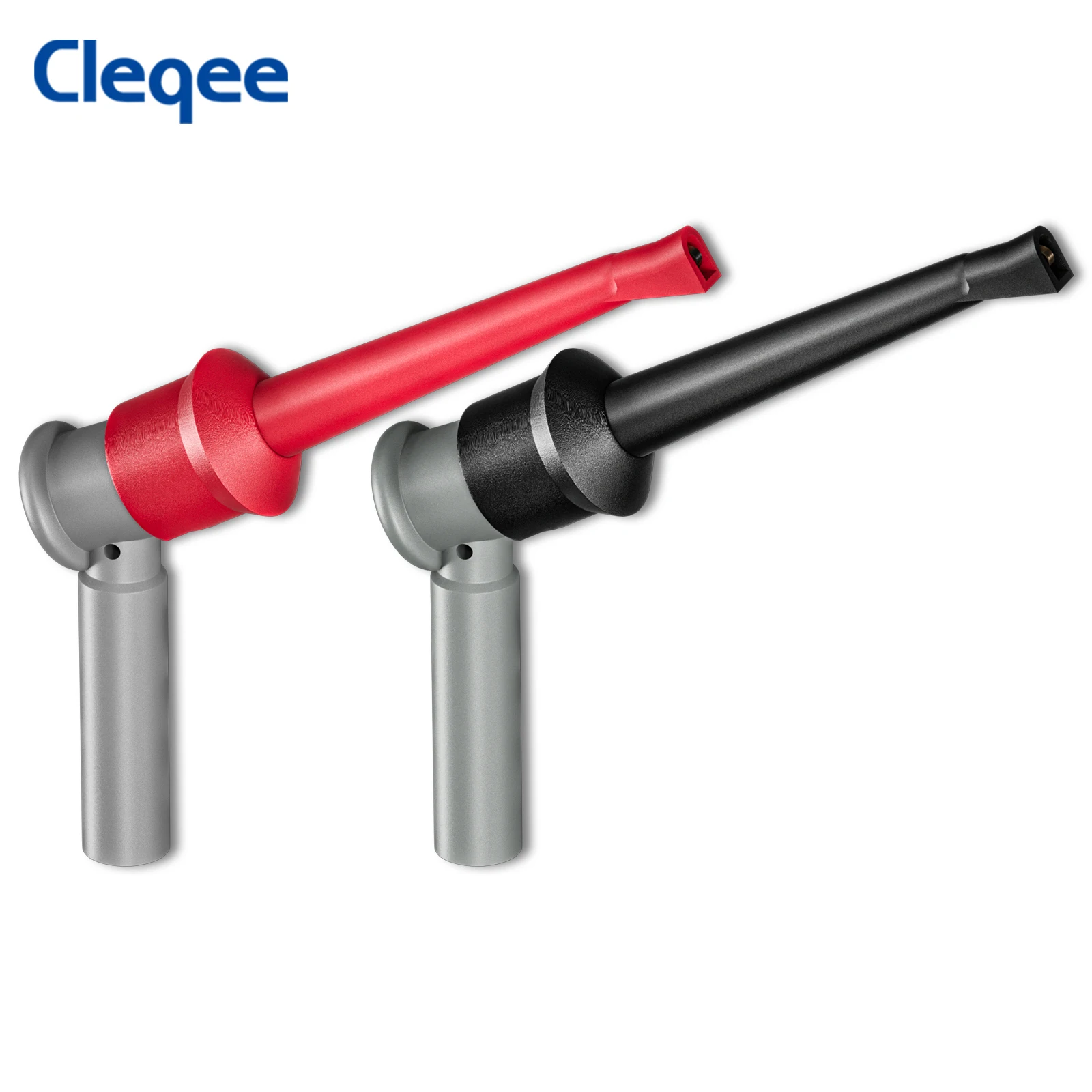 Cleqee P30007B Testhaken-Clips-Greifer mit 2 mm oder 4 mm Buchse für elektrische Prüfungen mit 2 mm Stecker oder 4 mm Stecker