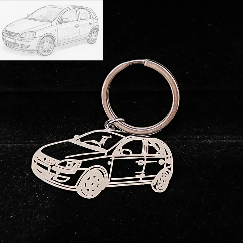 

Custom Drawing Personalized Keychains Stainless Steel Artwork Sketch Keyring Drawing Customized Photo Logo Keychian Customize