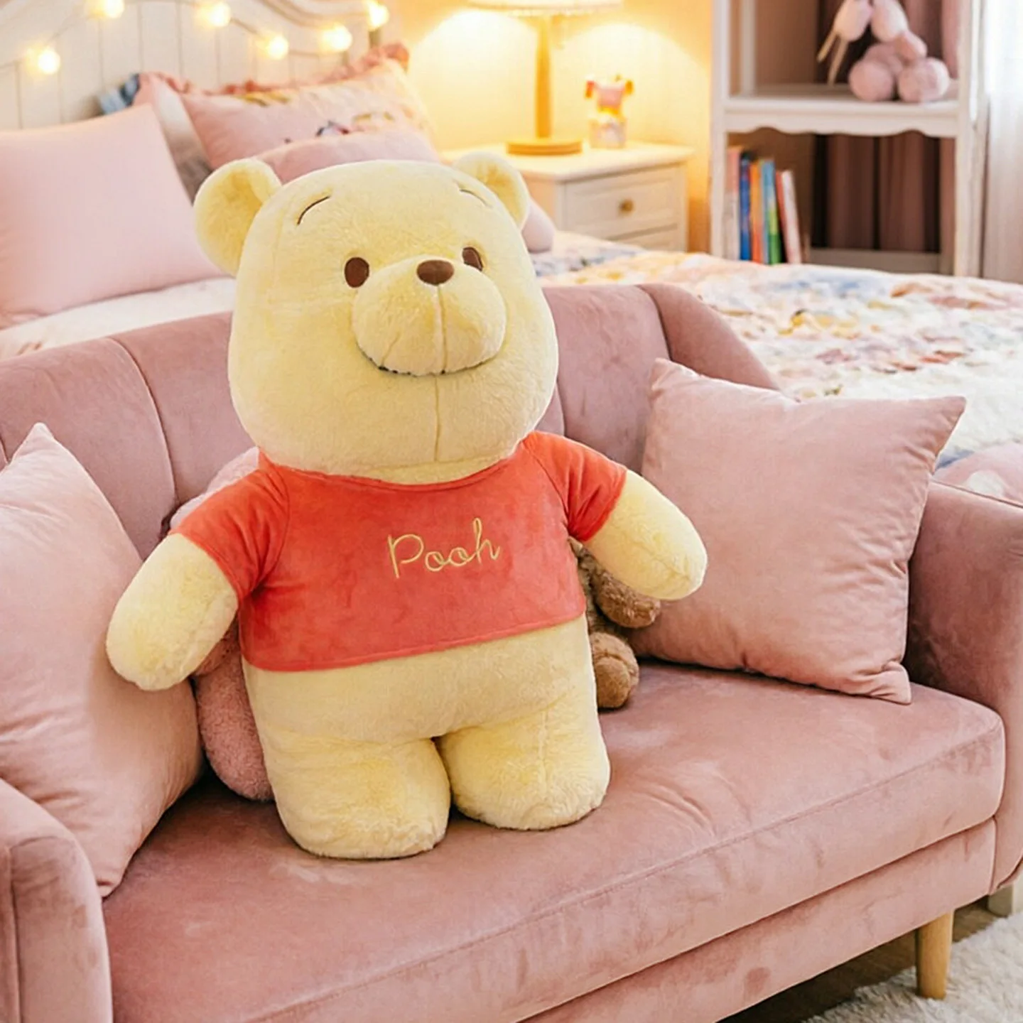 New Kawaii Cute Disney Winnie the Pooh Plush Sleep Pillow Stuffed Doll Birthday Gift For Girls Home Bedroom Decor Soft Fluffy
