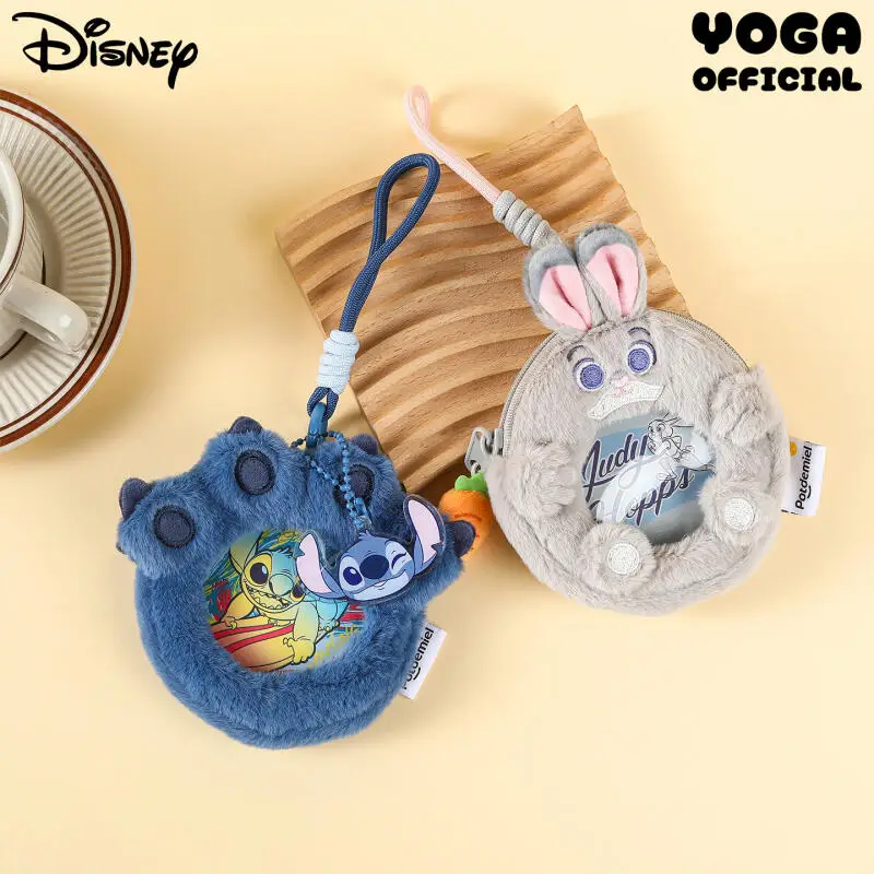 

Kawaii Disney Stitch Judy Hopps Coin Purse Wallet Student Cartoon Peripheral Keychain Storage Bag Friend Birthday Creative Gift