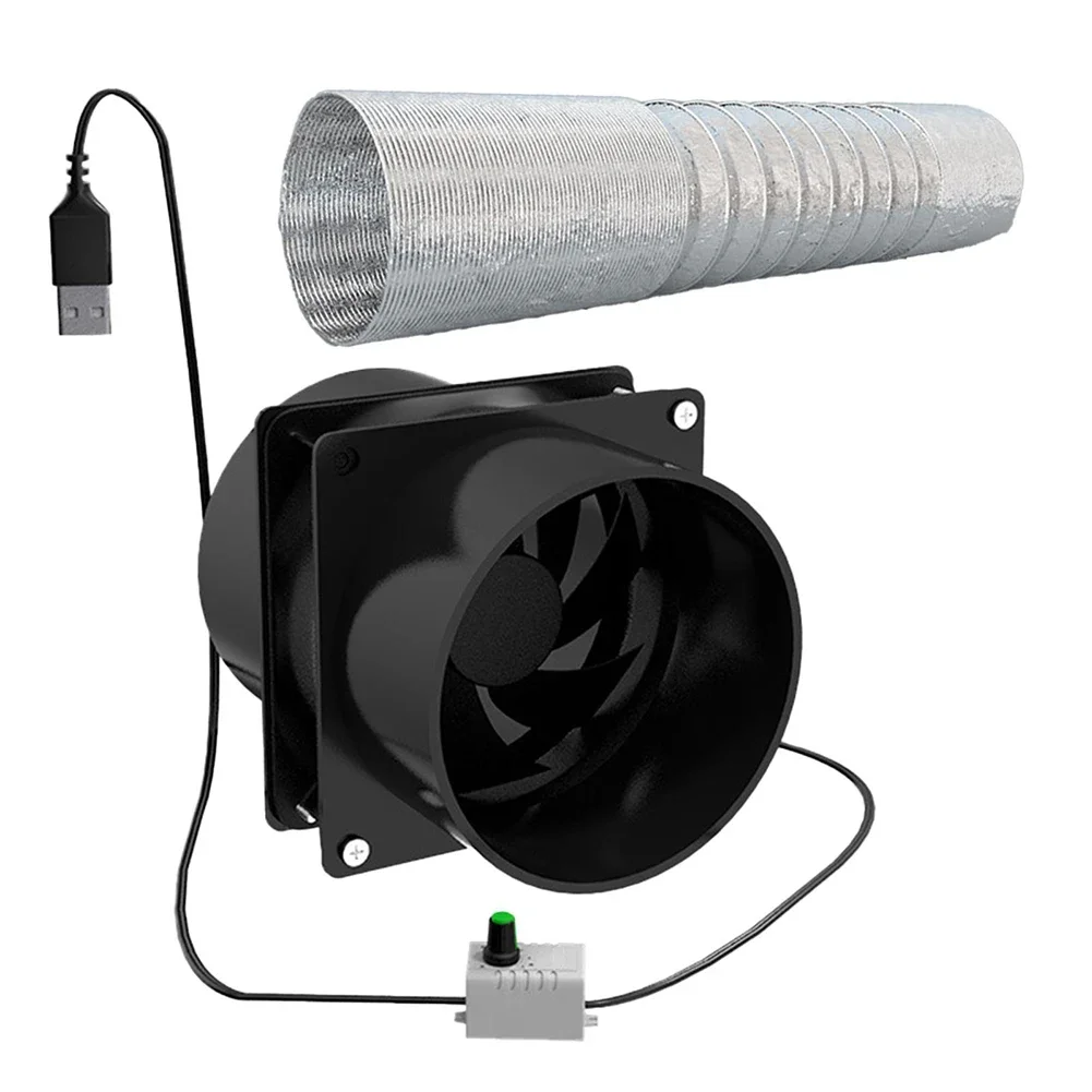배기 선풍기 선풍기, 공기 품질 팬, 공기 환기 선풍기, 블랙 덕트 배기, 에너지 효율적인 디자인, 10.5x8x6.5 cm, 5W