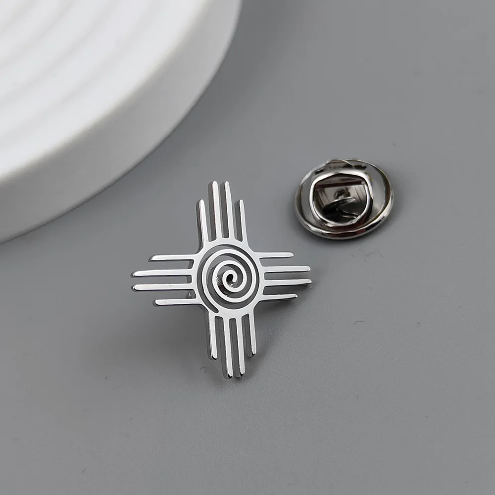 Cross Circle Gold Plated Badge, Suit Lapel Pin Black Silver Stainless Steel, Men's Collar Brooch, Halloween Gift