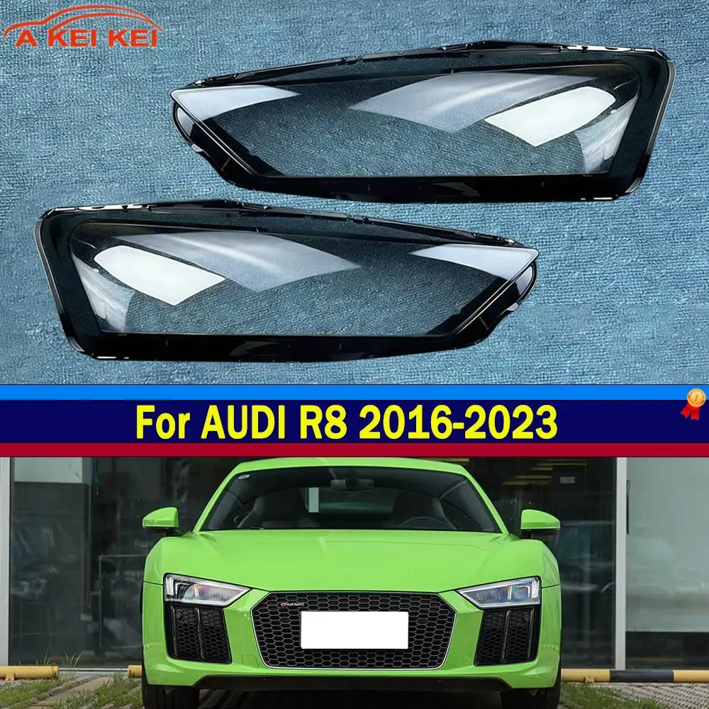 

For Audi R8 2016-2023 Car Front Headlight Cover Auto Headlamp Mask Transparent Lampcover Lens Glass Caps Lampshade Case Shell