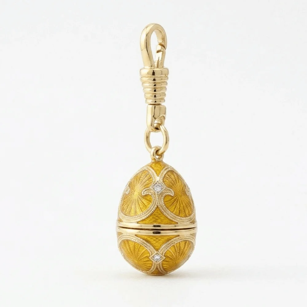 Egg Shaped Zodiac Locket Necklace Openable Copper Material Enamel Egg Pendant Thin Clavicle Chain Lightweight Birthstone Locket