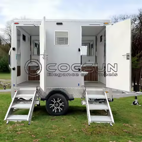 VIP Toilet Trailer Portable Luxury Restroom Trailer Outdoor Caravan Shower Steel Modern Toilette Mobile Bathroom WC for Sale