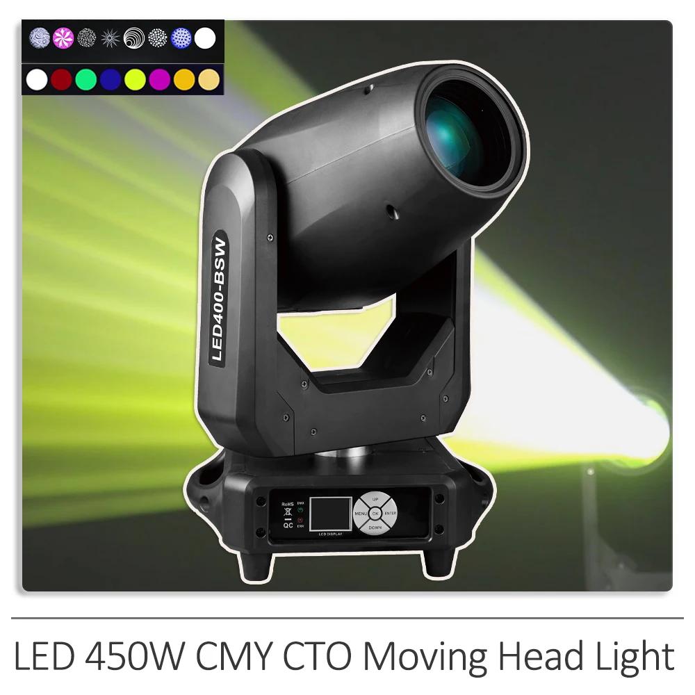 

CMY CTO 450W LED Beam Zoom Spot Moving Head Light With Rainbow Effect DMX512 For Wedding DJ Disco Club Stage Lighitng Effect