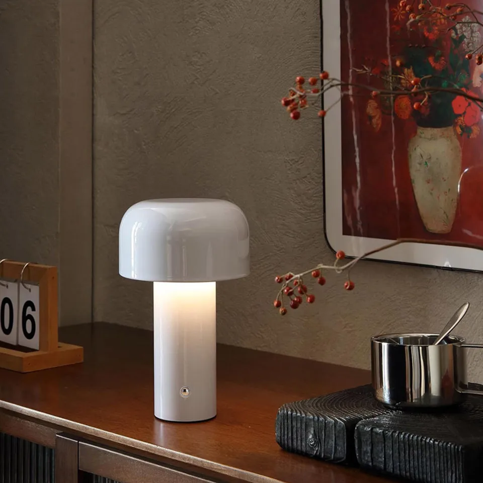 

Rechargeable Mushroom Table Lamp Cordless LED Night Light Touch Dimmable Bedside Desk Lamp for Bedroom Living Room Home Decor
