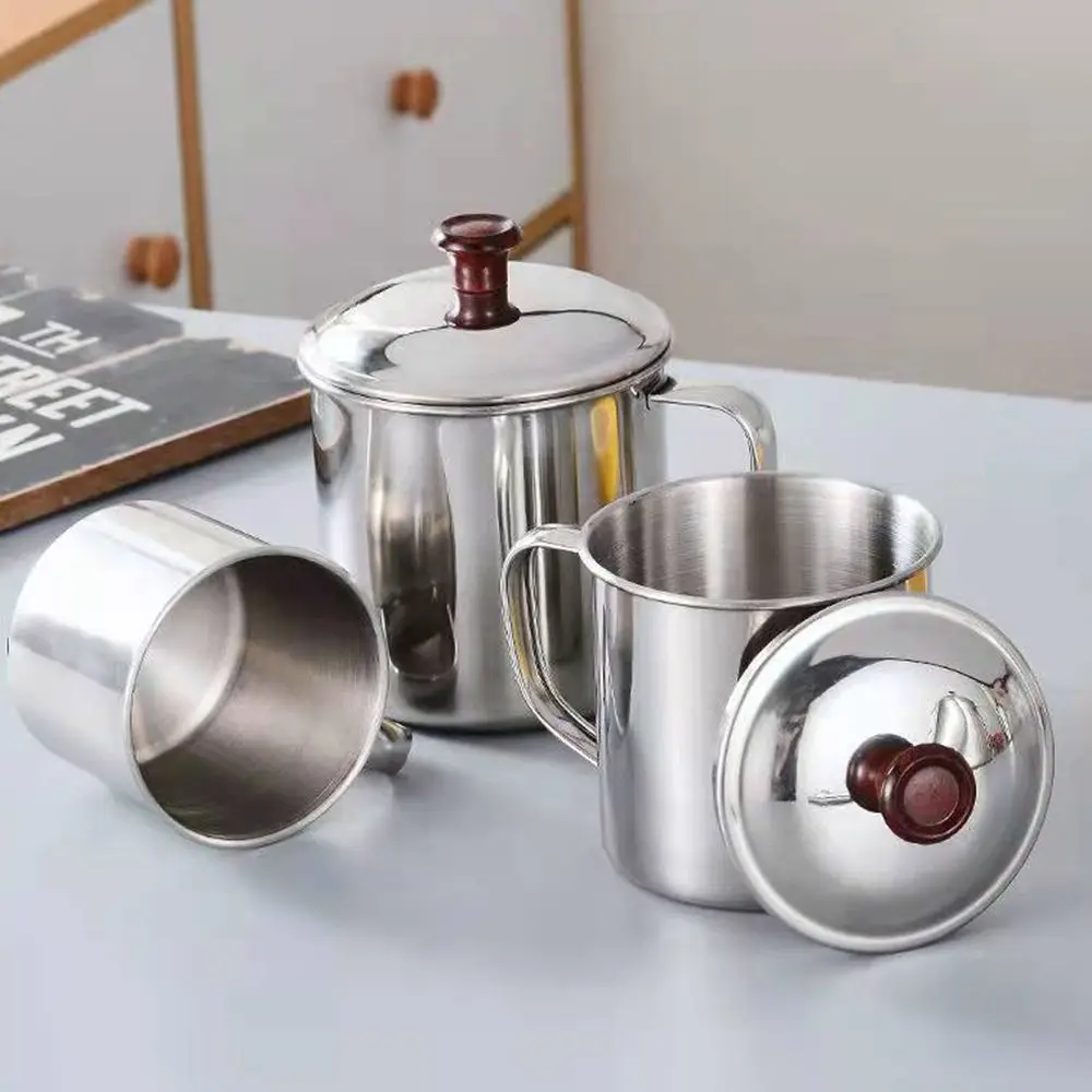 Portable Stainless Steel Tea Drinking Metal Tumbler Pint Cup Camping Coffee Mug