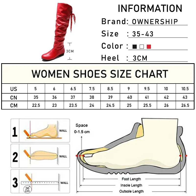 Женские Плиссированные сапоги до колена, красные, черные, белые высокие сапоги на низком каблуке, повседневная кожаная обувь, весна 2022