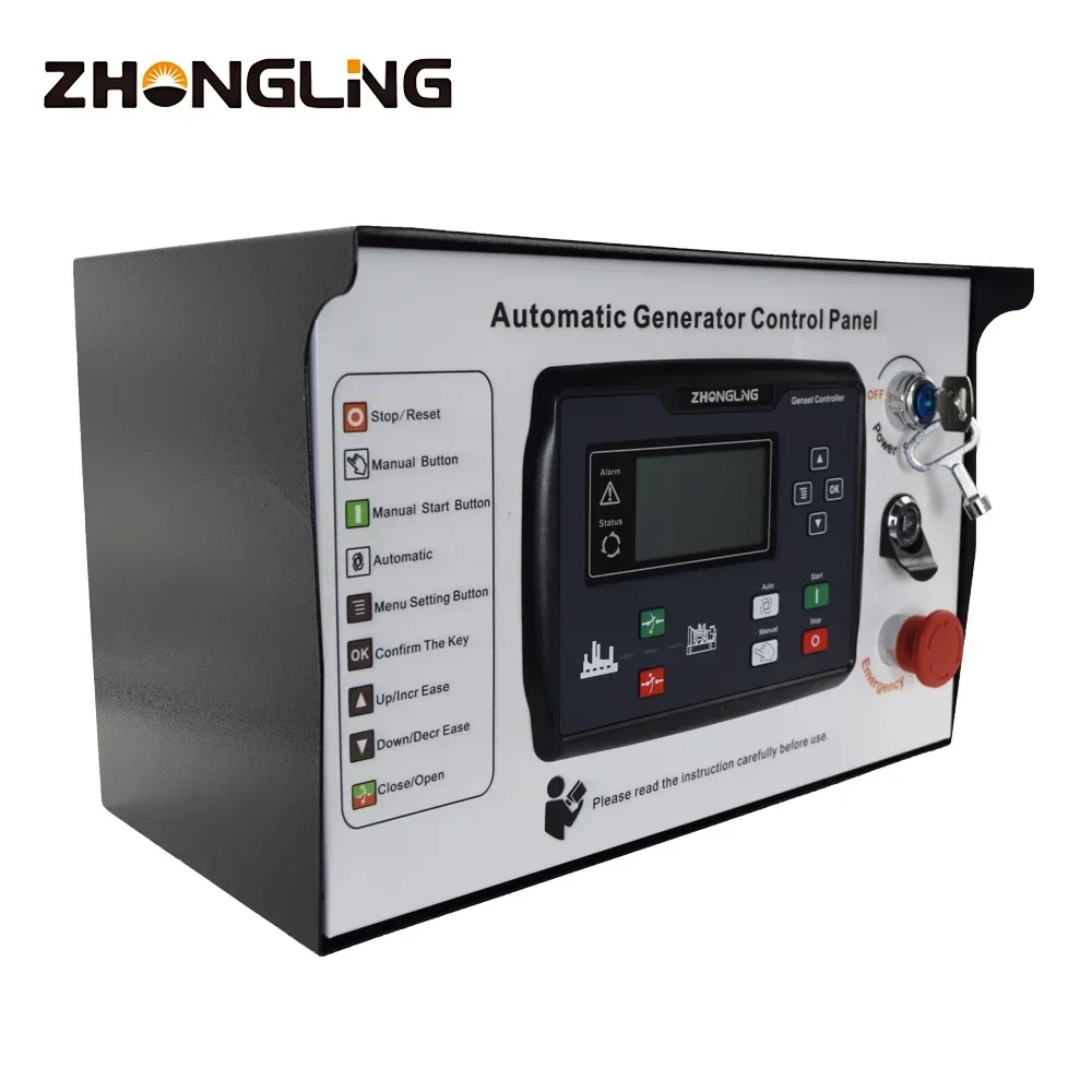 

2025/diesel genset three holes control panel with controller and chint parts 3 holes auto start electronic control box for gener