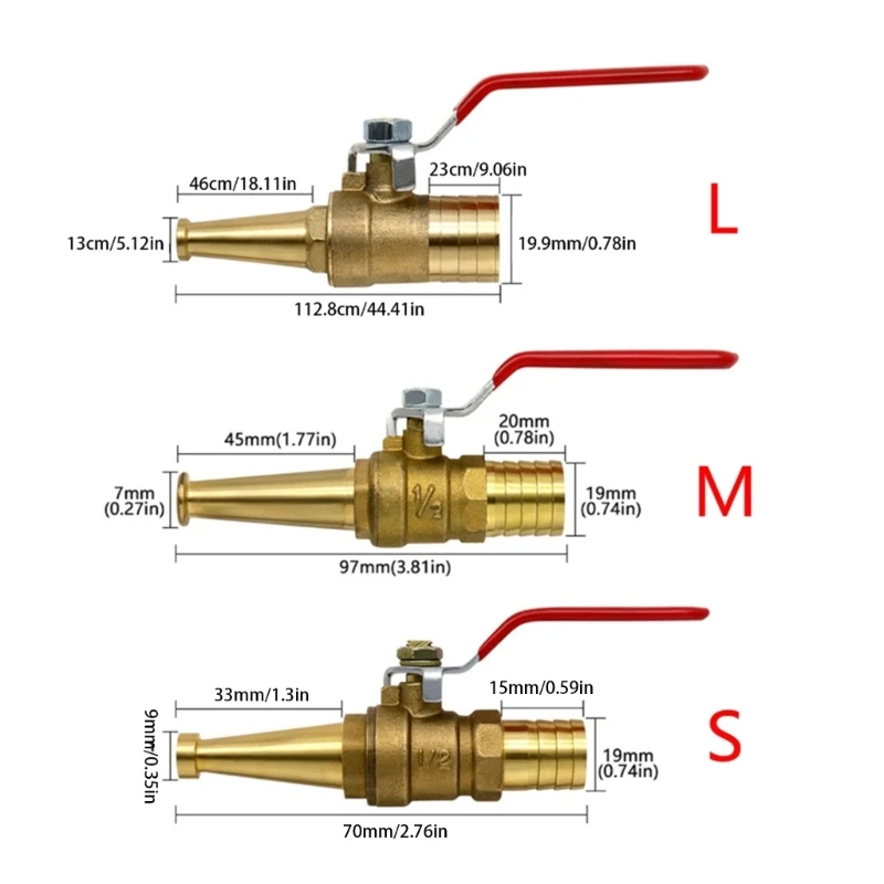 Robuust metalen draaislangmondstuk, hogedrukslangmondstuk met aan-uitkleppen, massief metalen inch connector