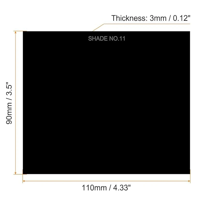 1 PC สีดําเชื่อมกรอง Anti-Glare แก้วเลนส์เชื่อม Eye Protection 110*90 มม.Shade 9-13 สําหรับเชื่อม Hood แว่นตาหมวกกันน็อก SHID