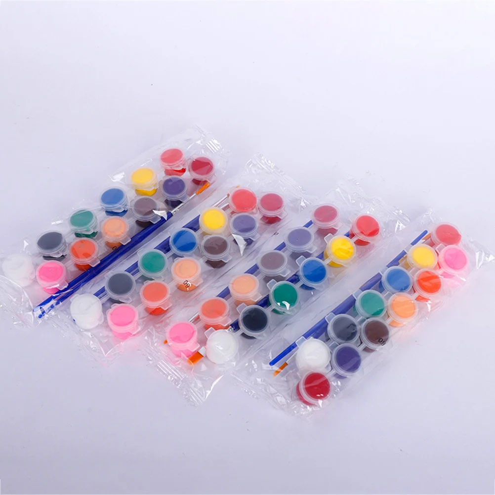 

42Pcs Children's Painting Kit Acrylic 36 Shades 6 Brushes Safe Design Suitable for DIY Art Crafts on Fan Kite Mask