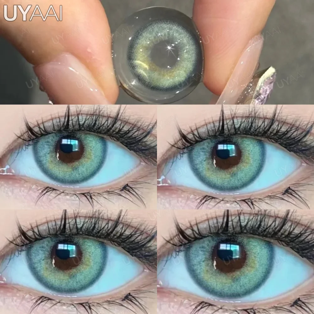 UYAAI 1 Paar farbige Kontaktlinsen für Augen, grüne Schönheitslinsen, braune Modelinsen, hochwertige blaue Augenlinsen, farbige Pupille – Detail 5