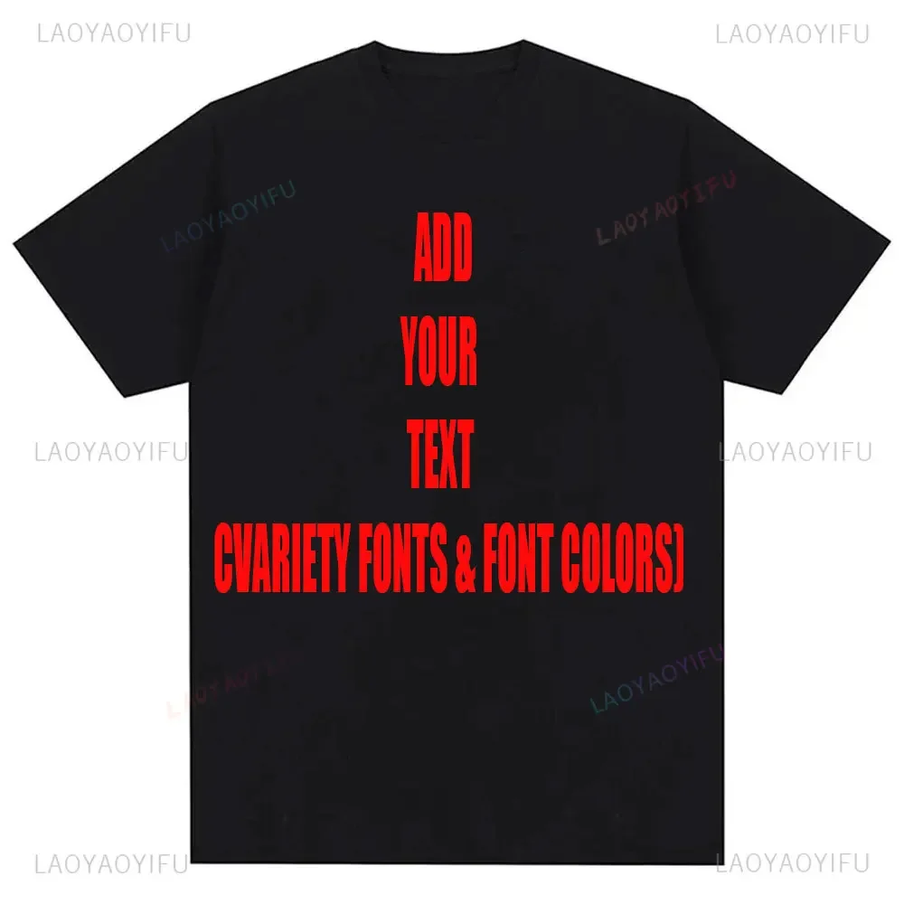 Aangepaste gepersonaliseerde voor- en achterkant Voeg uw eigen tekst toe Ontwerp Volwassen T-shirt Tee Harajuku Tee DIY Uw zoals foto of logo T-shirts
