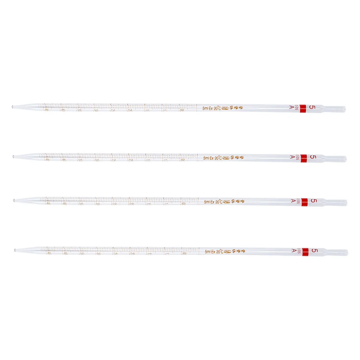 

4Pcs High-Quality Glass Pipettes Lab Grade Precision Fluid Transfer Ring Pipette for Science Experiments Glass Straw Measuring