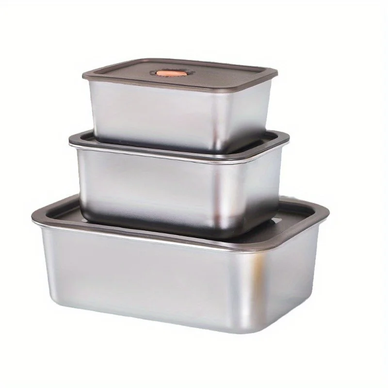 Stainless Steel Food Lunch Bento Box Sealed Leakproof Travel Storage Box Household Pickle Box Microwave Heating Lunchboxs
