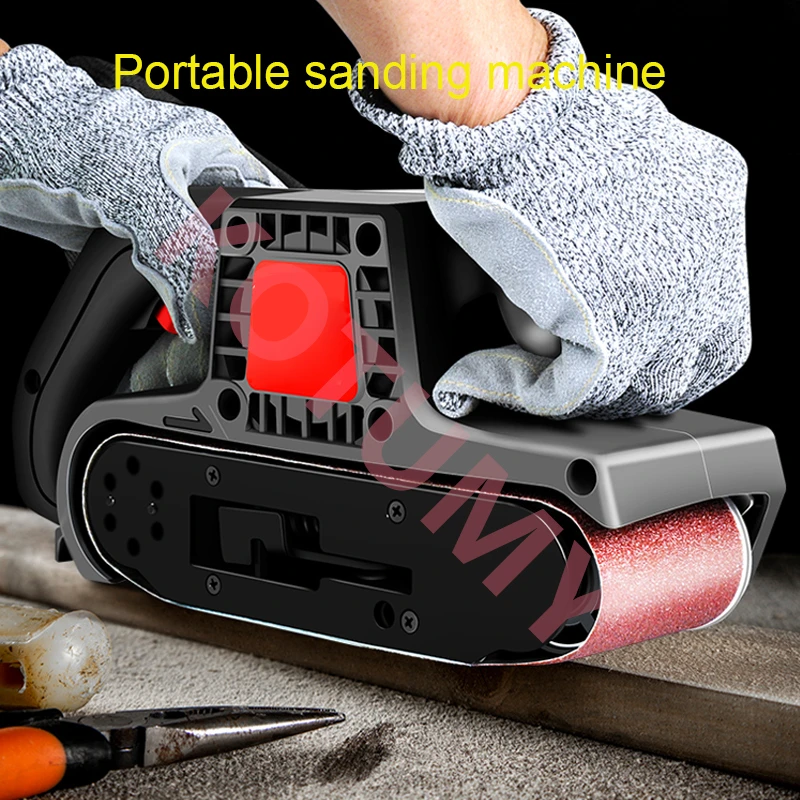 Handheld Belt Sander Portable Sander Sanding Machine Small Desktop Polishing Machine Woodworking Sandpaper Machine 220V