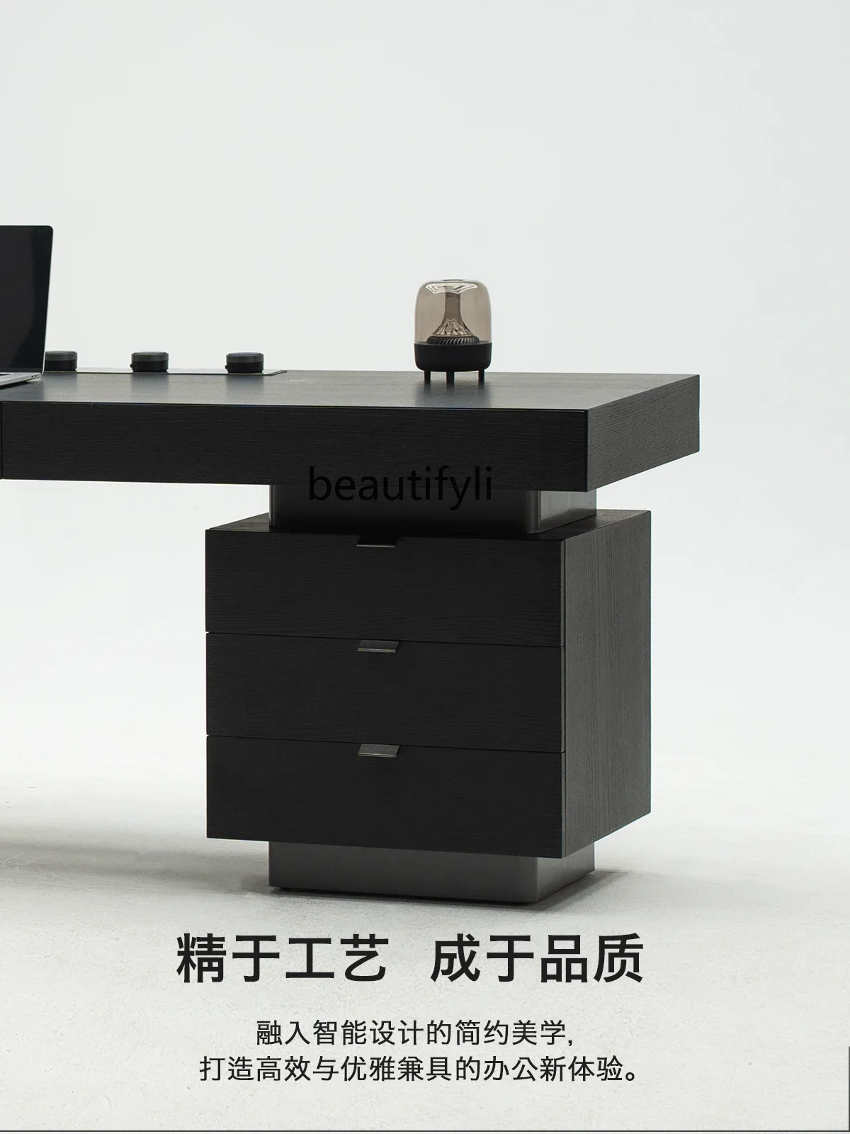 

6ZZ minimalist light luxury desk living room solid wood open study computer desk workbench