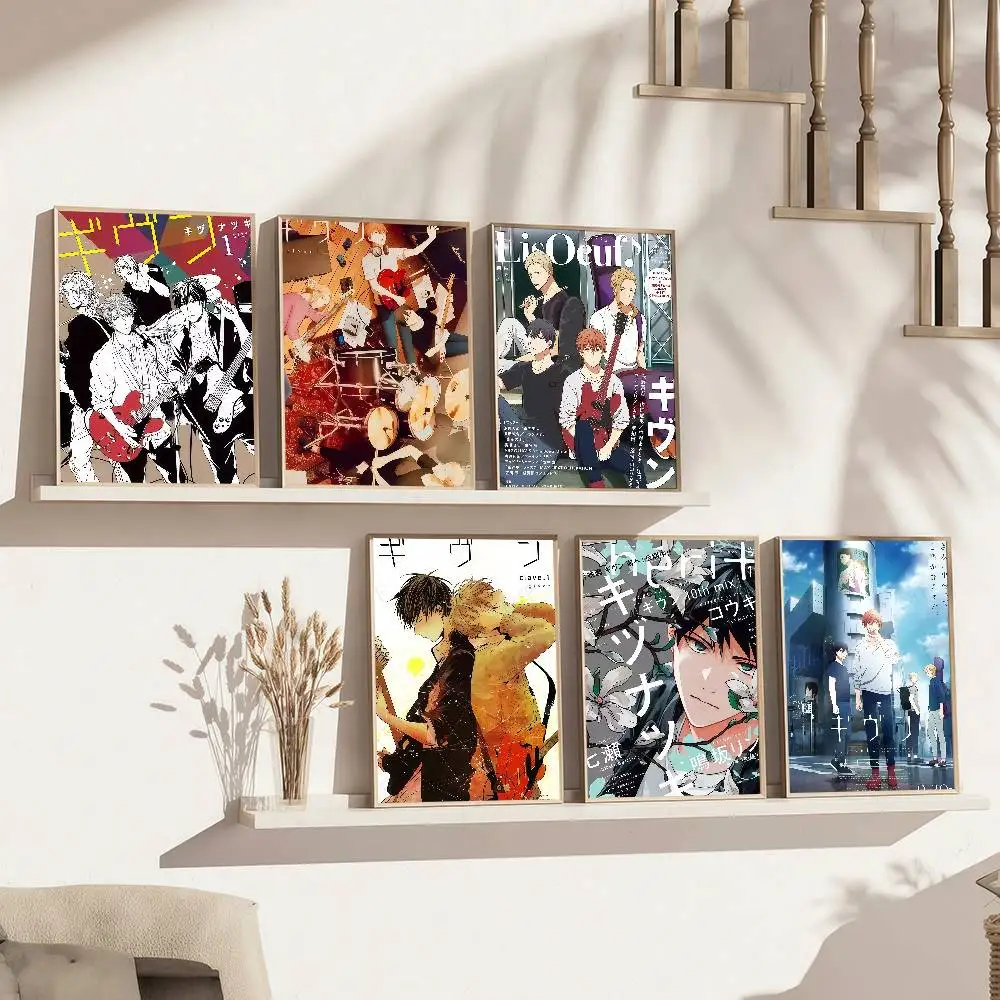 Given Manga V-vai R-receber Anime Poster HD Heimdekoration Wohnzimmer Bar Ästhetische Dekoration Klebende Wanddekoration Wasserfest