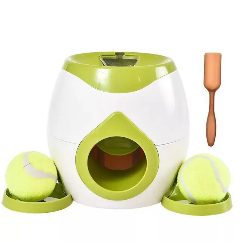 ABKW-Green Reward Machine And Tennis Ball Pitcher For Dogs, Interactive Dog Feeder