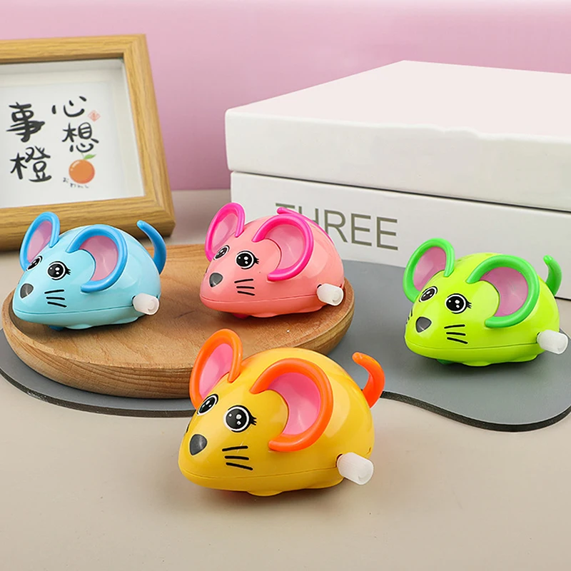 4 pçs brinquedo de mouse de corda engraçado para menino menina envolvente jogo educativo seguro e fácil de segurar para aniversário e favores de festa