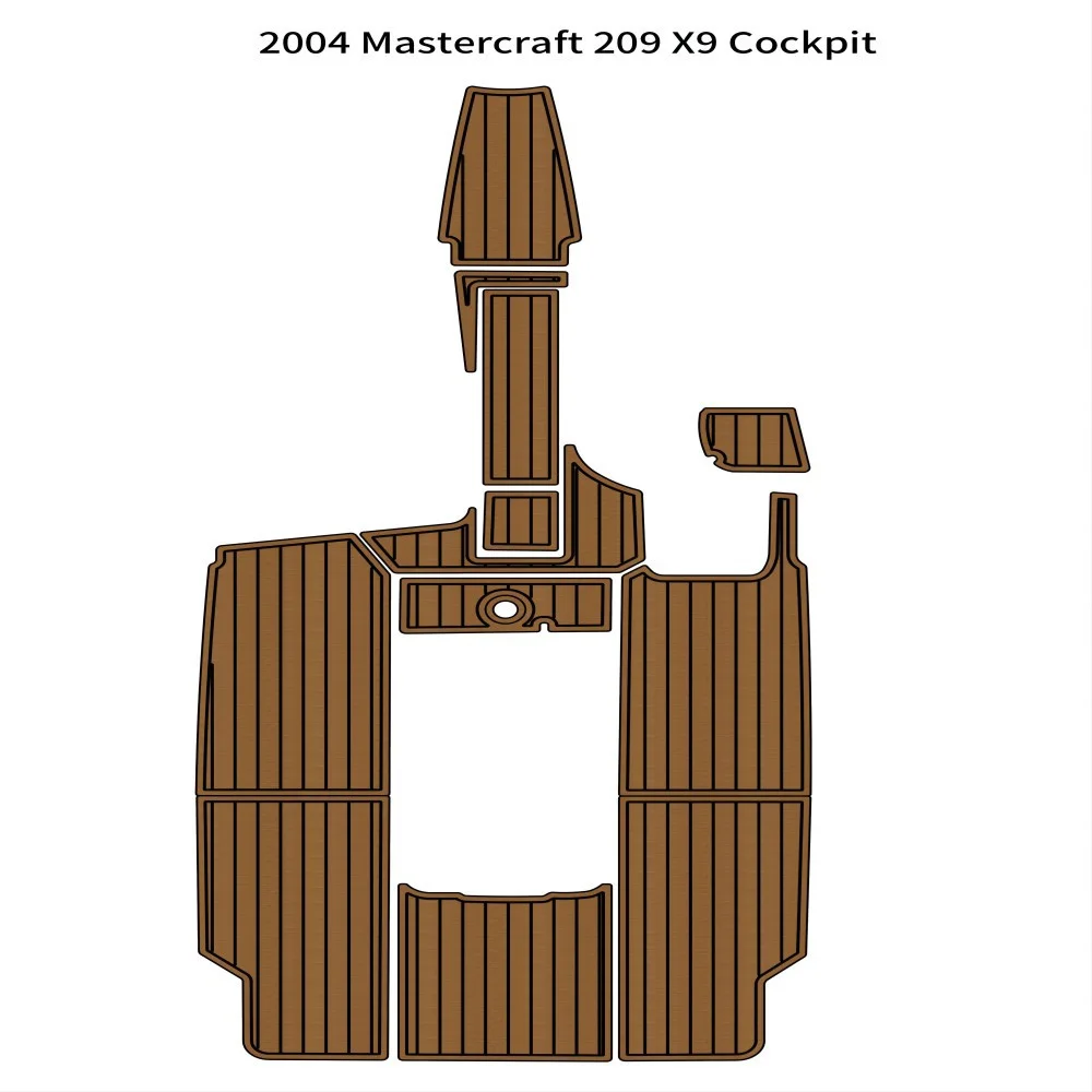 

2004 Mastercraft 209 X9 Cockpit Pad Boat EVA Foam Faux Teak Deck Floor Mat SeaDek MarineMat Gatorstep Style Self Adhesive