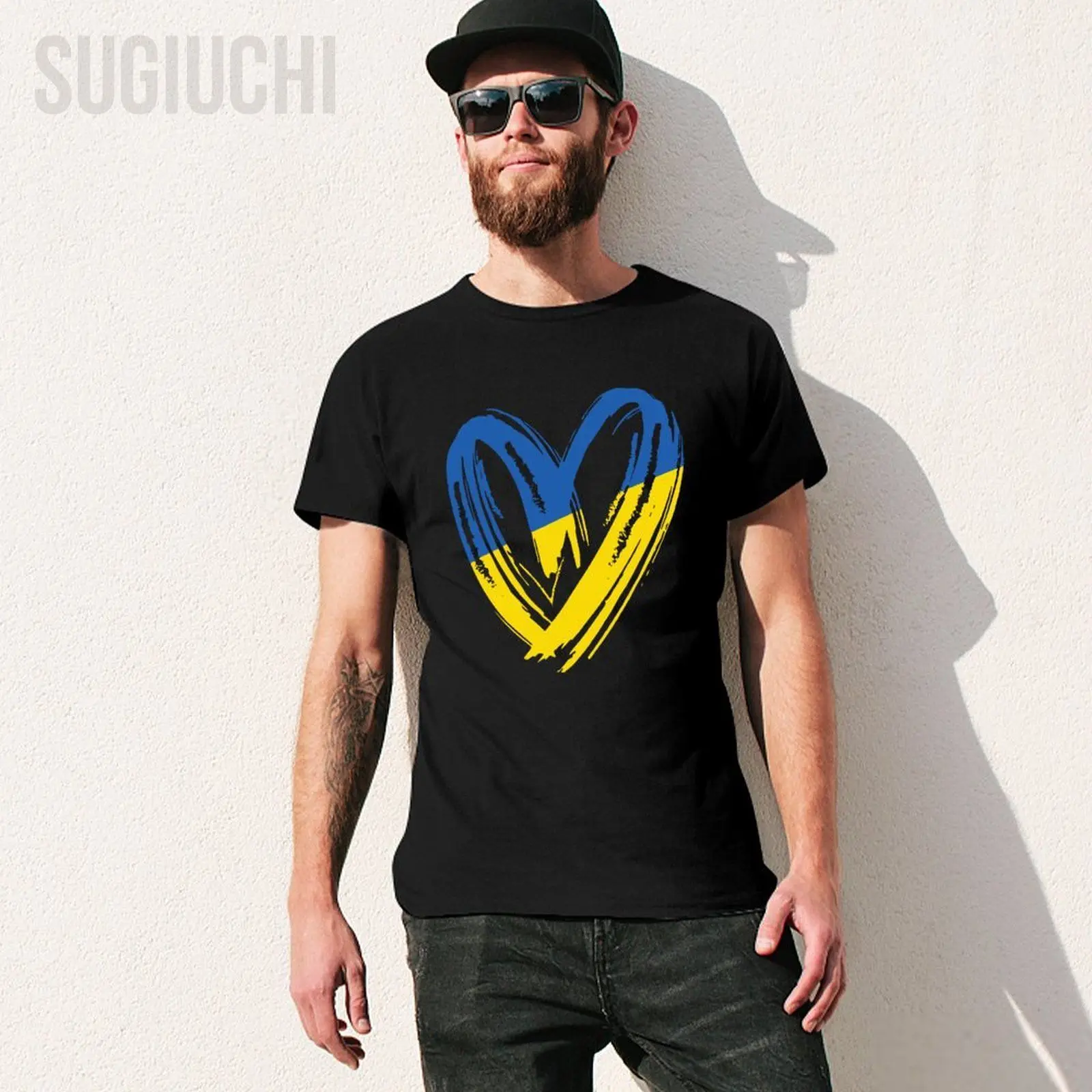 Unisex Men Ukraine Love Tshirt Tees T Shirts Women Boys 100% Cotton T-Shirt