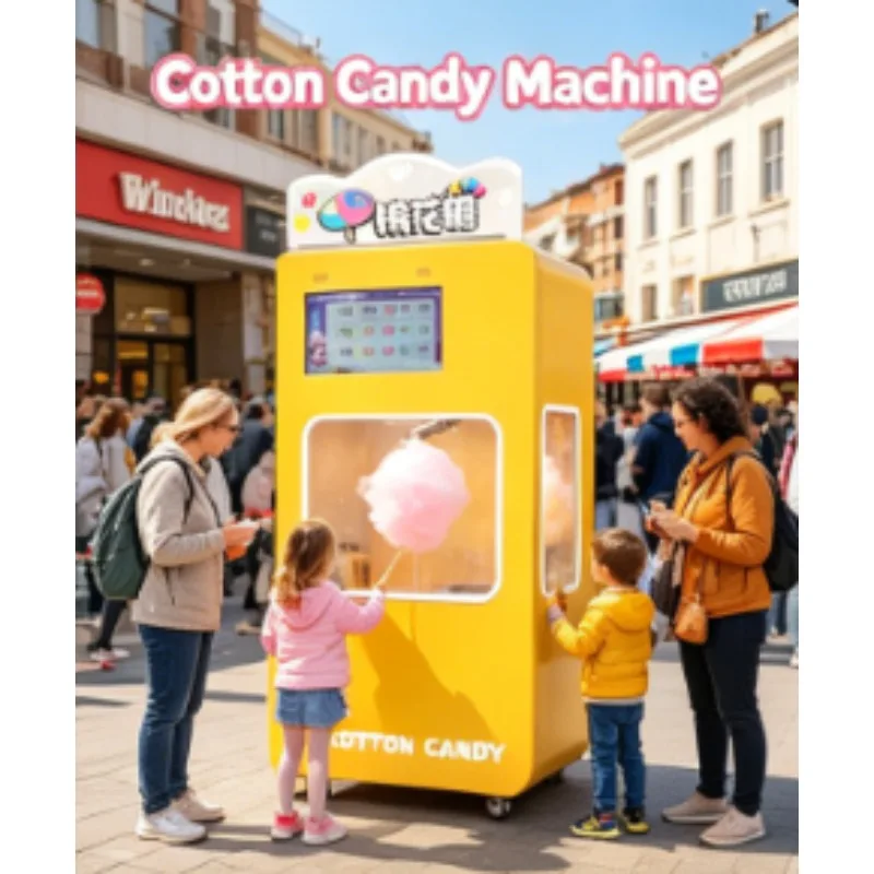Commercial Automatic Cotton Candy Machine with One-Click Cleaning System