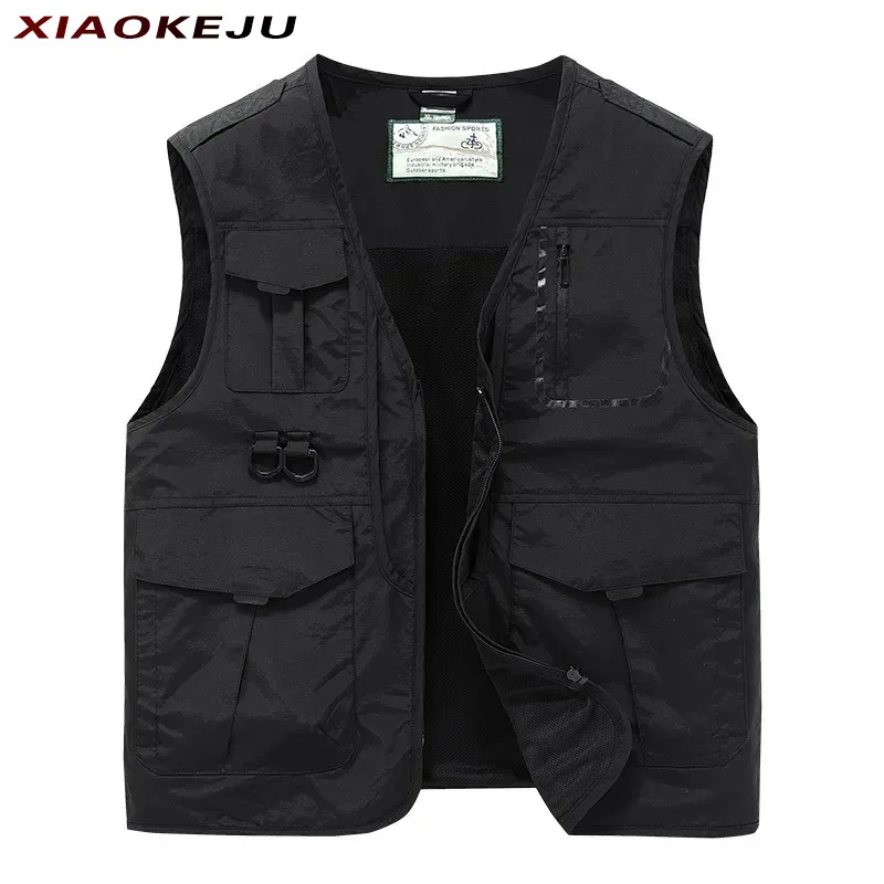 

Vests Work Vest Leather Men Waterproof Men's Embroidered Luxury Luxury Clothes MAN Windbreaker Vintage Hunting Motorcyclist Tool