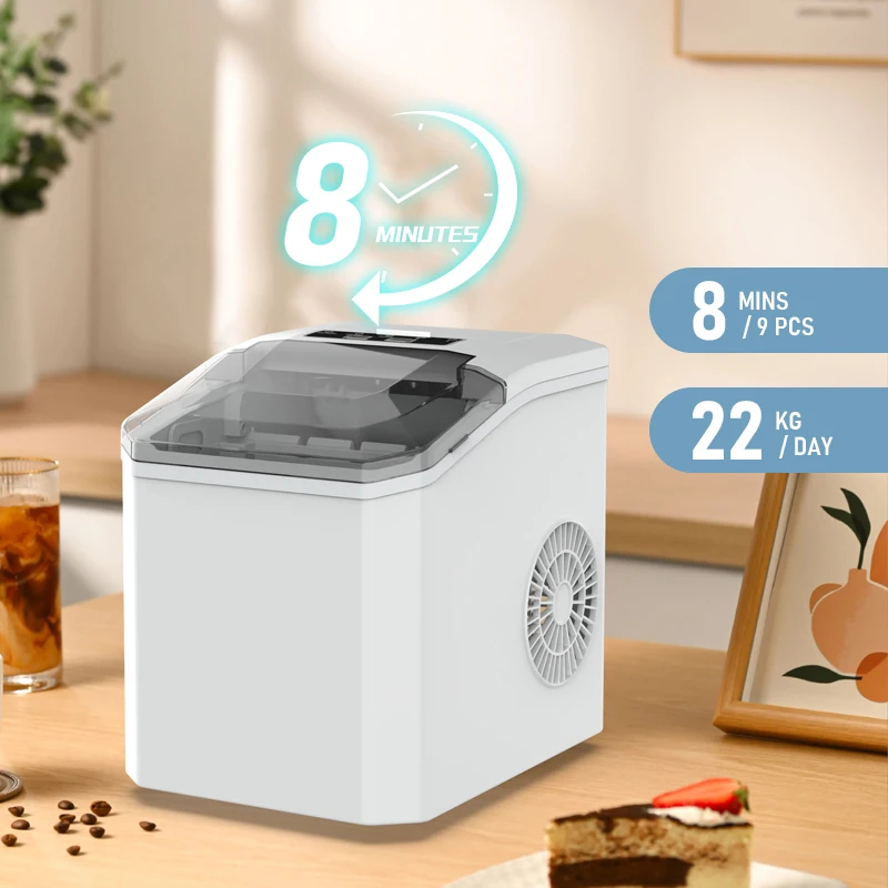 حار بيع 12 كجم/24 ساعة التلقائي المنزلية الصغيرة المحمولة آلة صنع الثلج قائما بذاته التلقائي السائل الفريزر مولد الثلج