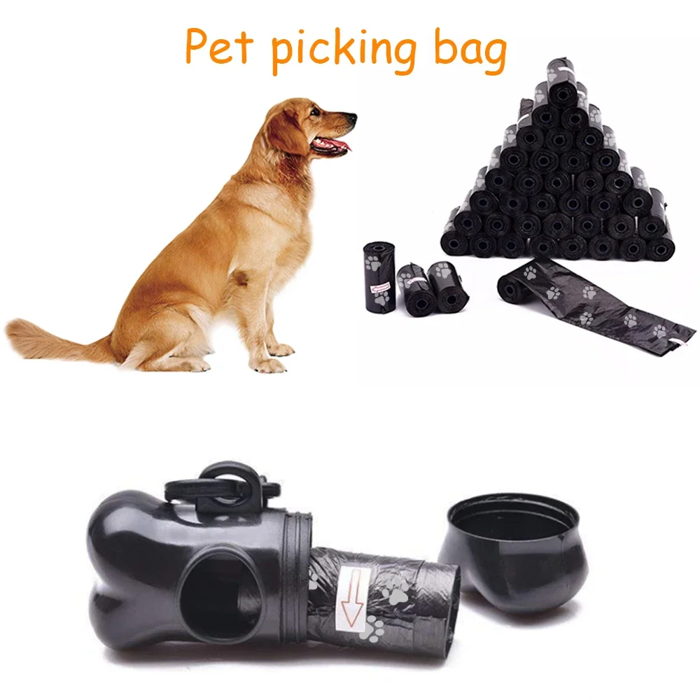 21 PCs Degradable Pet Dog Waste Poop Bag With Printing Doggy Bag Degradable Pet Waste Clean Poop Bags Dog Up Clean Bag Dispenser