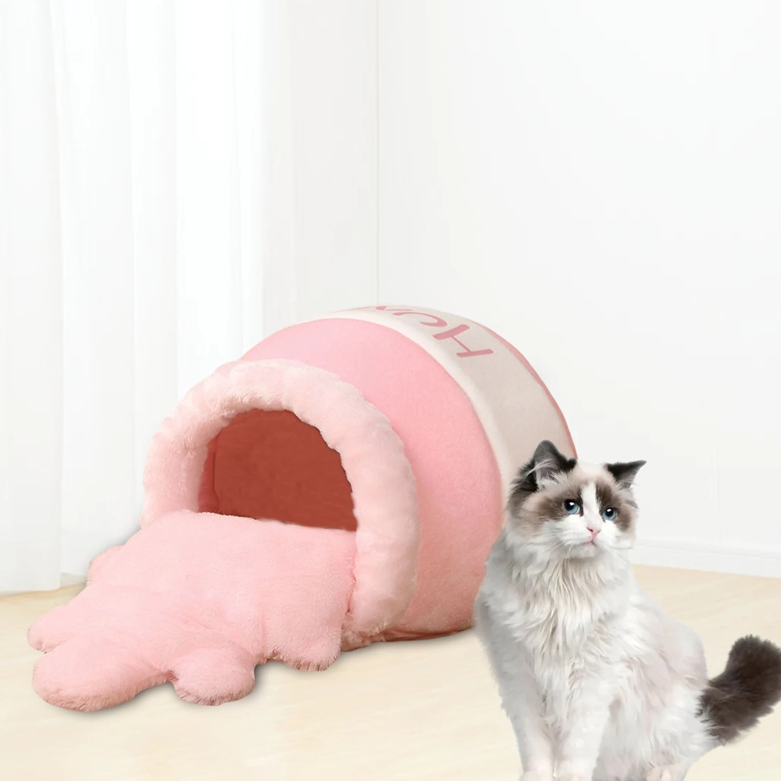 Honey Pot Pet Cat Bed Kennel Warm Soft Sleep Bed Cozy Cave Removable Cushion tents hut cushion blankets honey pot jar hideouts