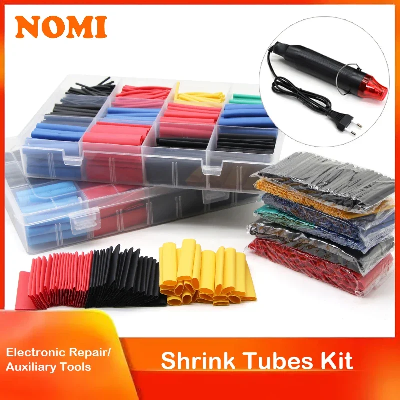 102-750pcs 2:1 Thermoresistant Tube Heat Shrink Wrapping Kit Assorted Wire Cable Insulation Sleeving 3:1 Heat Shrink Tube Set