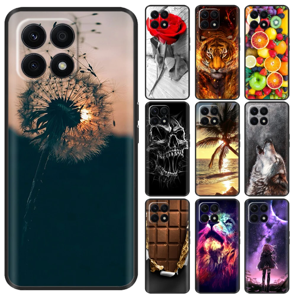 For Huawei Honor X8B Case Soft Silicone Back Cover Cute Flower TPU Cases For Honor X8b X 8b HonorX8b LLY-LX1 Phone Funda 6.7