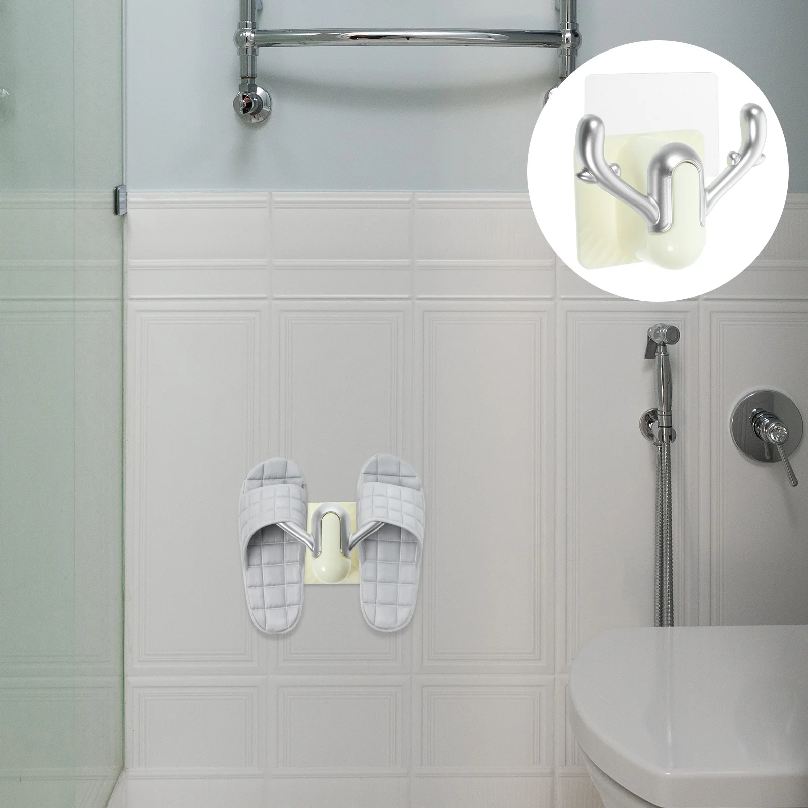 

2 Pcs Slipper Hook Wall Mount Shoe Organizer Mounted Hanger for Small Hanging Shelves Holder Abs Slot
