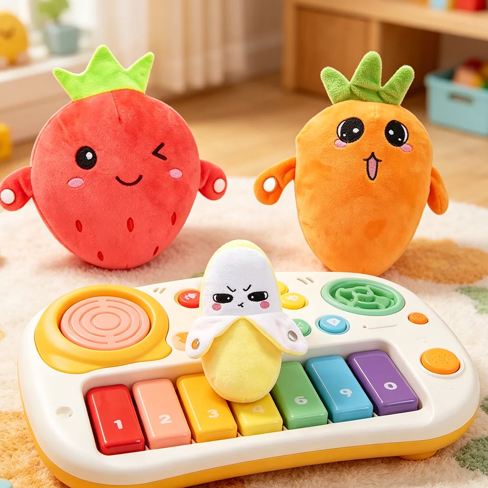Muñeco de Peluche Interactivo con Ritmo Musical Creativo y Peculiar, Juguete de Inducción con Forma de Plátano, Cultiva la Capacidad de Percepción Musical