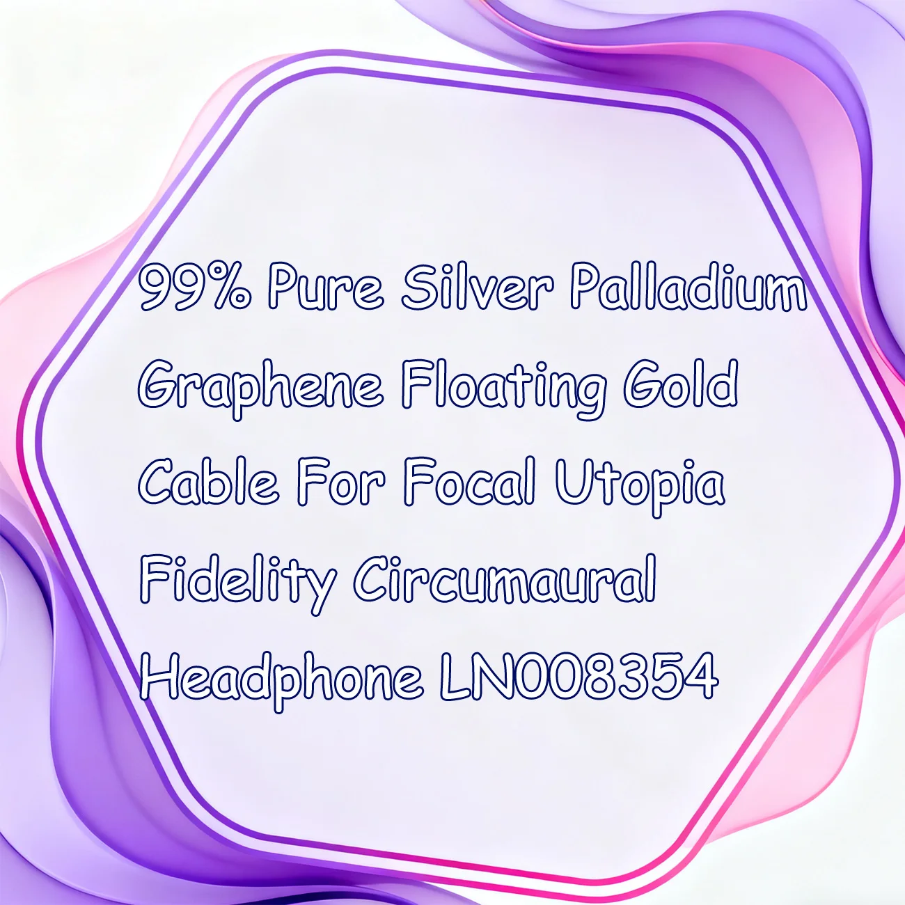 

99% Pure Silver Palladium Graphene Floating Gold Cable For Focal Utopia Fidelity Circumaural Headphone LN008354