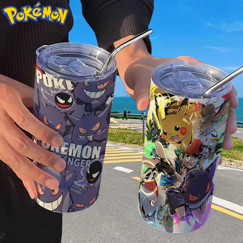 

Pokemon Anime Sippy Cup Pikachu Gengar Men Women Home Coffee Cup Drink Cup Children 304 Stainless Steel Printed Water Cup Gift