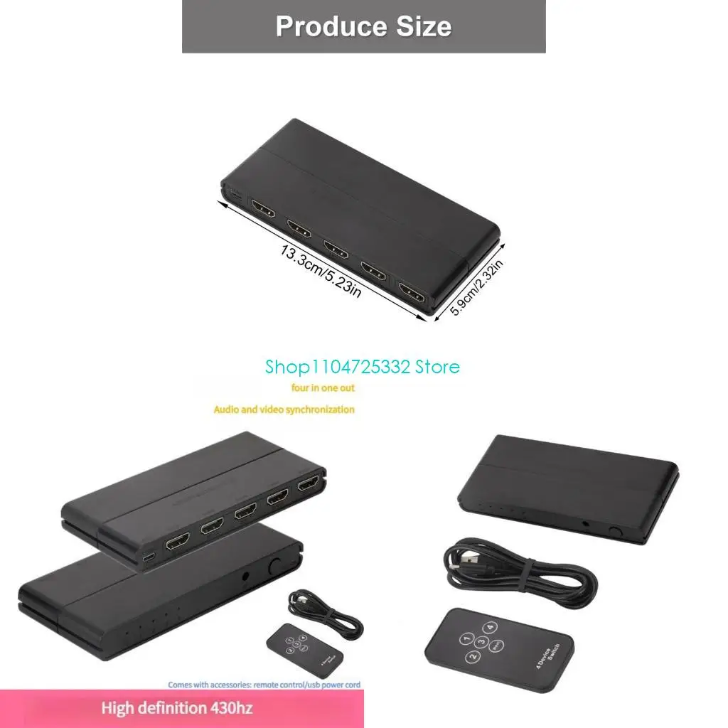 

Видеокоммутатор P5EA 4K30hz 4x1 с беспроводным четким переходом сигнала, современный дизайн для нескольких источников видео