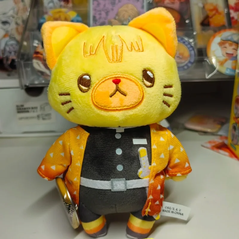 Anime Demon Slayer Tomioka Giyuu Kamado Tanjirou Cosplay Plush Cat Eyeshade Doll Cartoon Dolls Maumet Puppet Toys Pendant Gift
