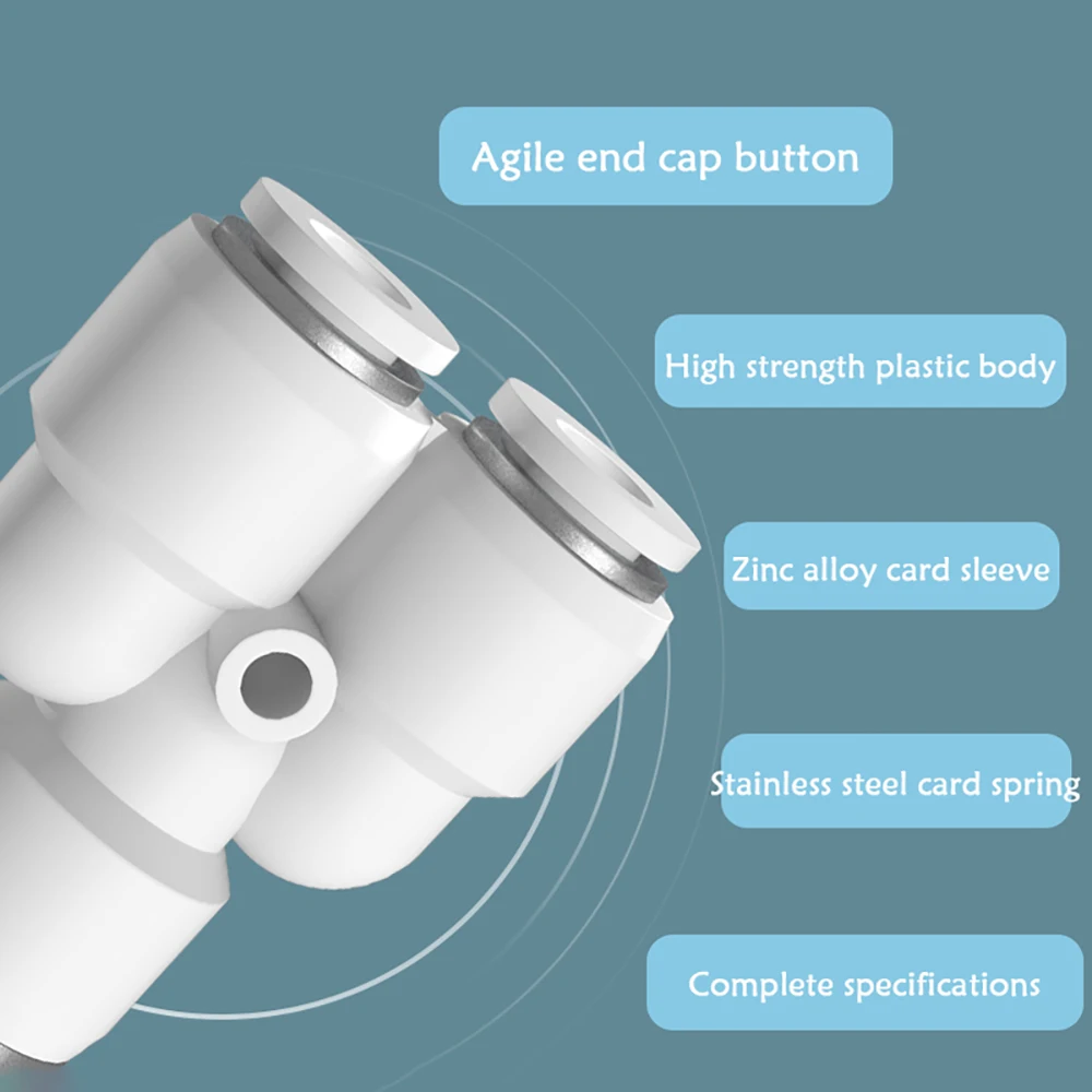 PY PW ホワイト空気圧クイックコネクトT字型Yジョイント 4mm 6mm 8mm 10mm 12mm 14mm 16mm PUホース プラスチックジョイント エア/水接続用