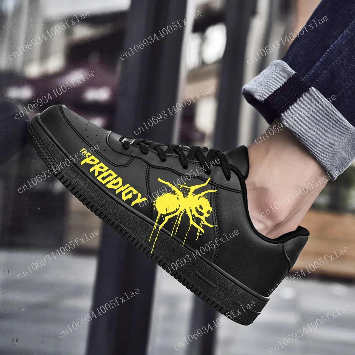 The Prodigy AF sepatu basket pria wanita, sepatu olahraga lari kualitas tinggi flat Force Sneakers bertali buatan khusus warna hitam