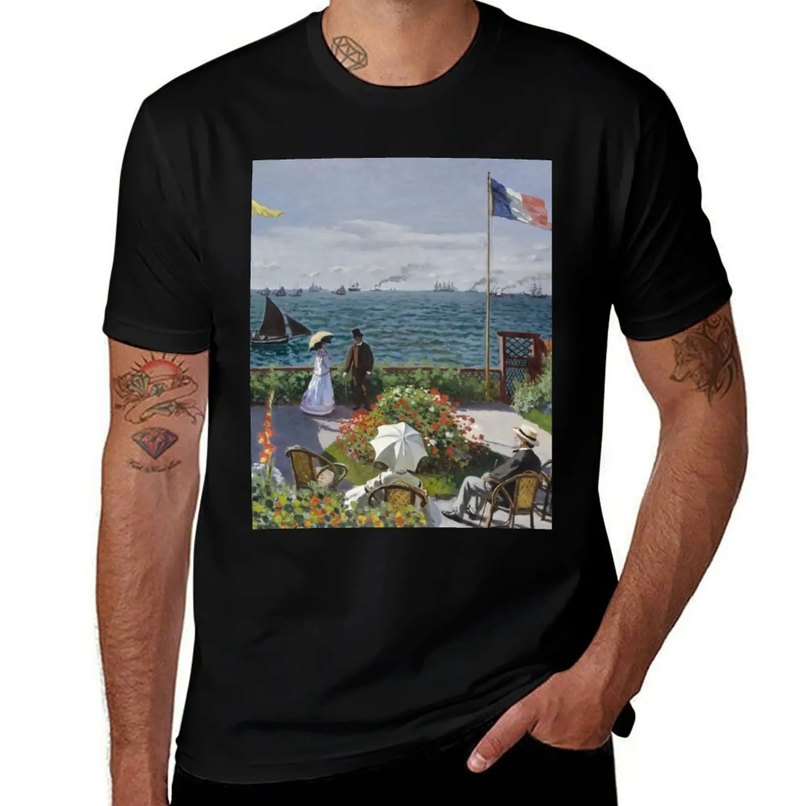 

Garden at Sainte Adresse Monet T-Shirt new gifts and t-shirts vintage graphic tee quick-drying Short sleeve tee outfits for men