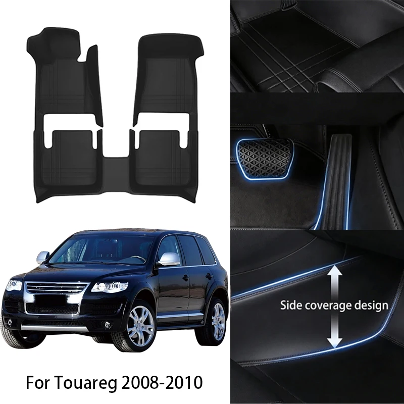 

Custom Fit PU Leather Car Floor Mat For VW For Touareg 2008 2010 2012 2016 2020 2023 Luxury Full Set Auto Interior Accessories