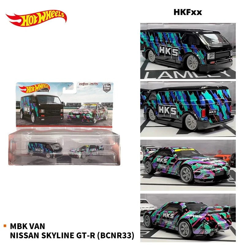 Oryginalna Hot Wheels kultura samochodowa Premium 2-pakowe zabawki dziecięce dla chłopców 1:64 Diecast MBK Van Nissan Skyline GTR Toyota Supra Ford