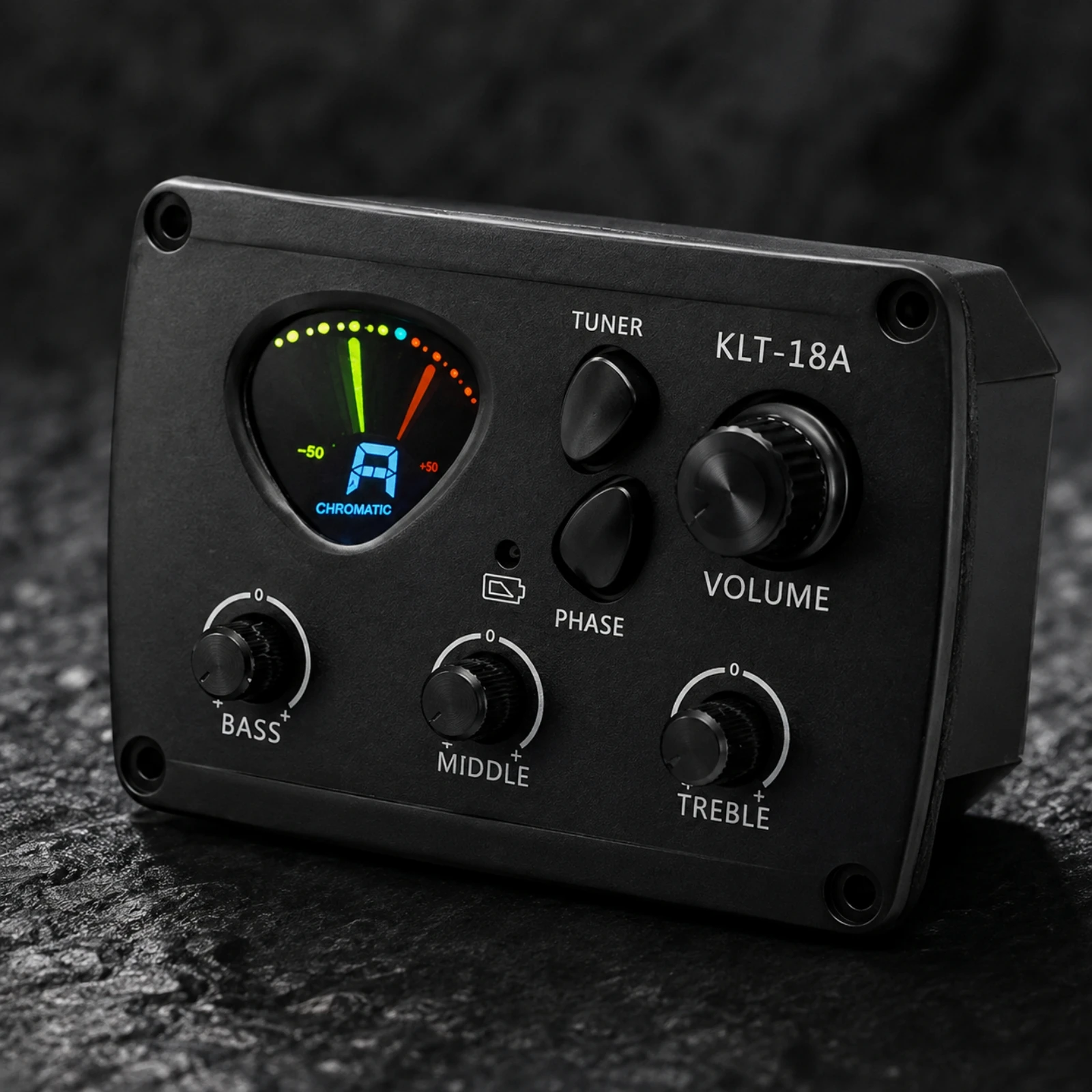KLT-18A Acoustic Guitar Pickup and Preamplifier Volume Control 3-Band EQ Preamp System with Built-in Chromatic Tuner