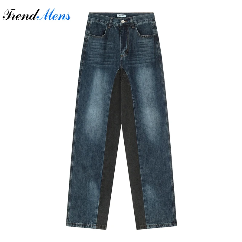 

Jeans for Men Casual Baggy Pants Straight-leg Trousers Patchwork Pantalon Homme Streetwear Y2k Top Ropa Hombre Youthful Vitality