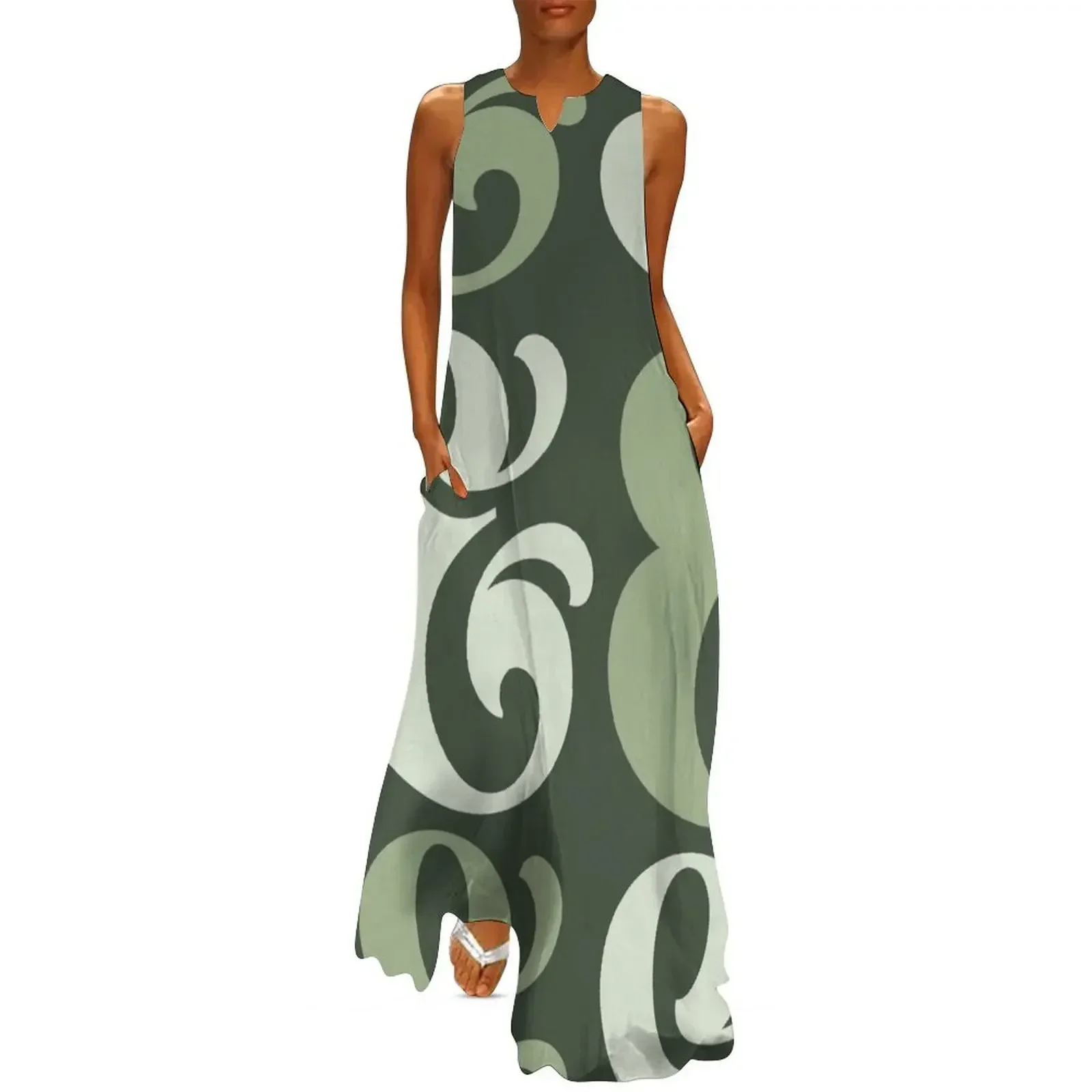 

Sage Green Aesthetic Ampersand Pattern Long Dress fairy dress ceremony dresses dress for women summer prom dresses 2025