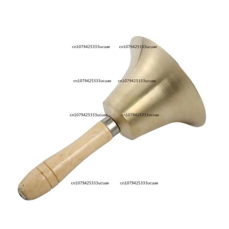 

Polished Handheld Bell with Wooden Handle | Brass Chime Options in 8, 9.5, 11, 14, 17 Sizes | High-Quality Musical Bell